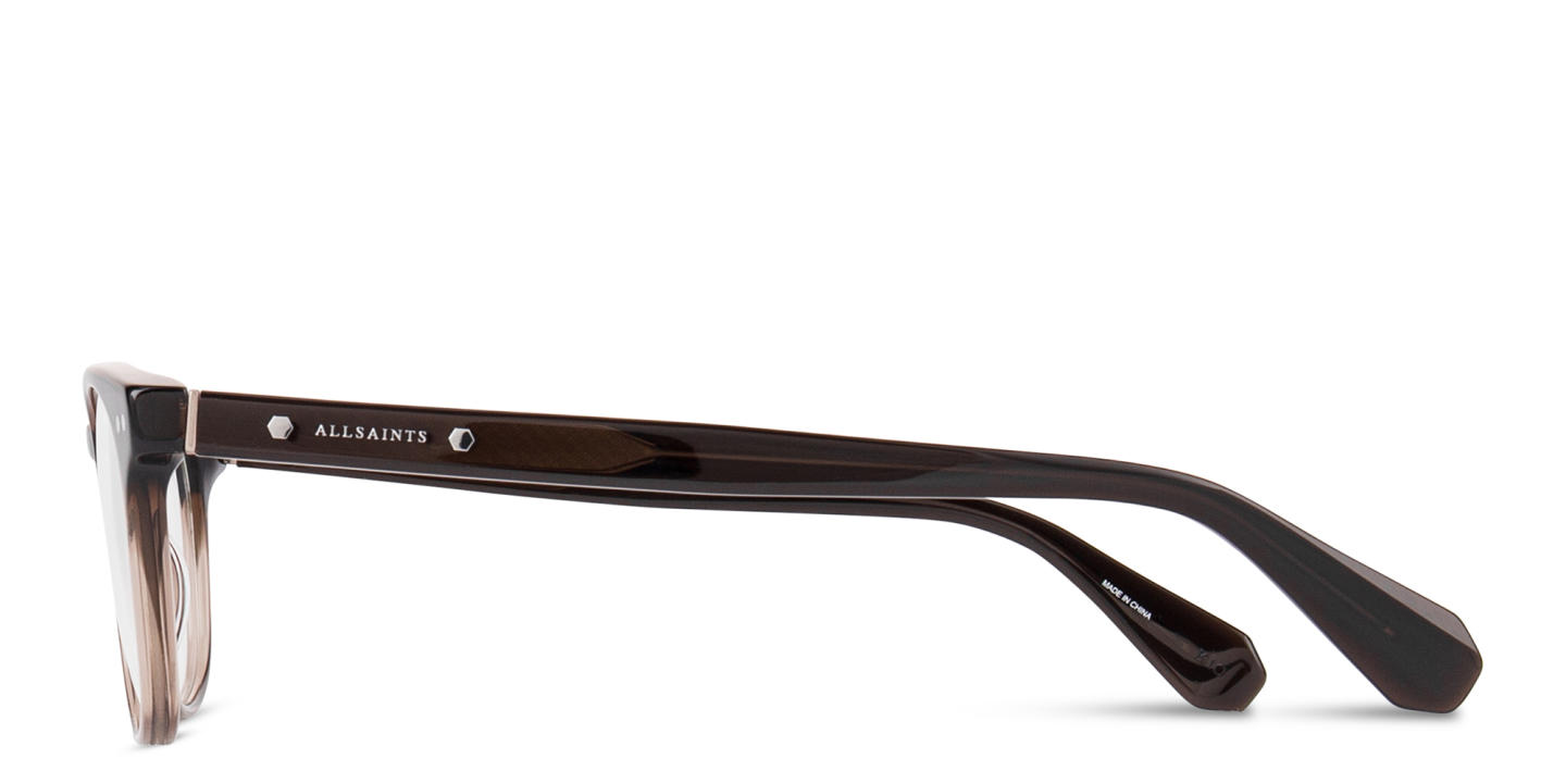 ALL SAINTS Logo Square Eyeglasses in Gradient Brown – Product Photo 3