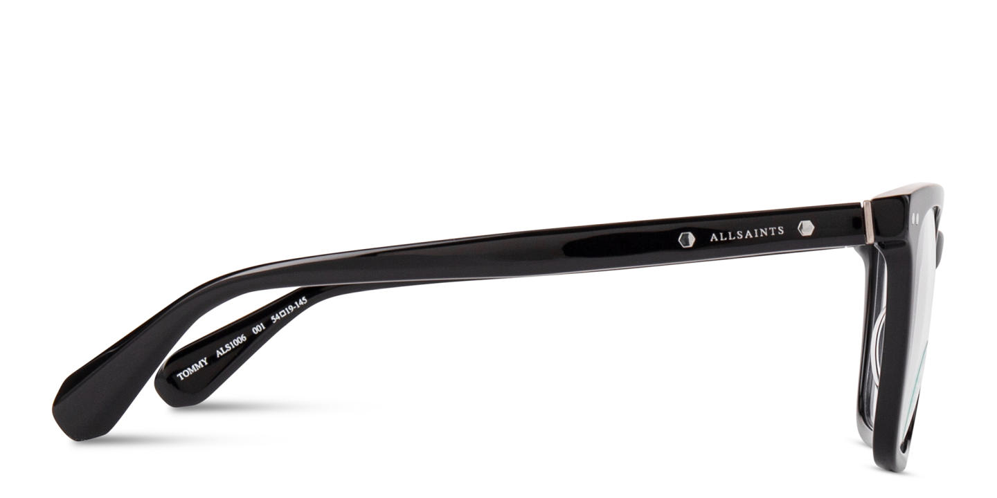 Shop ALL SAINTS Logo Square Eyeglasses in Black online.