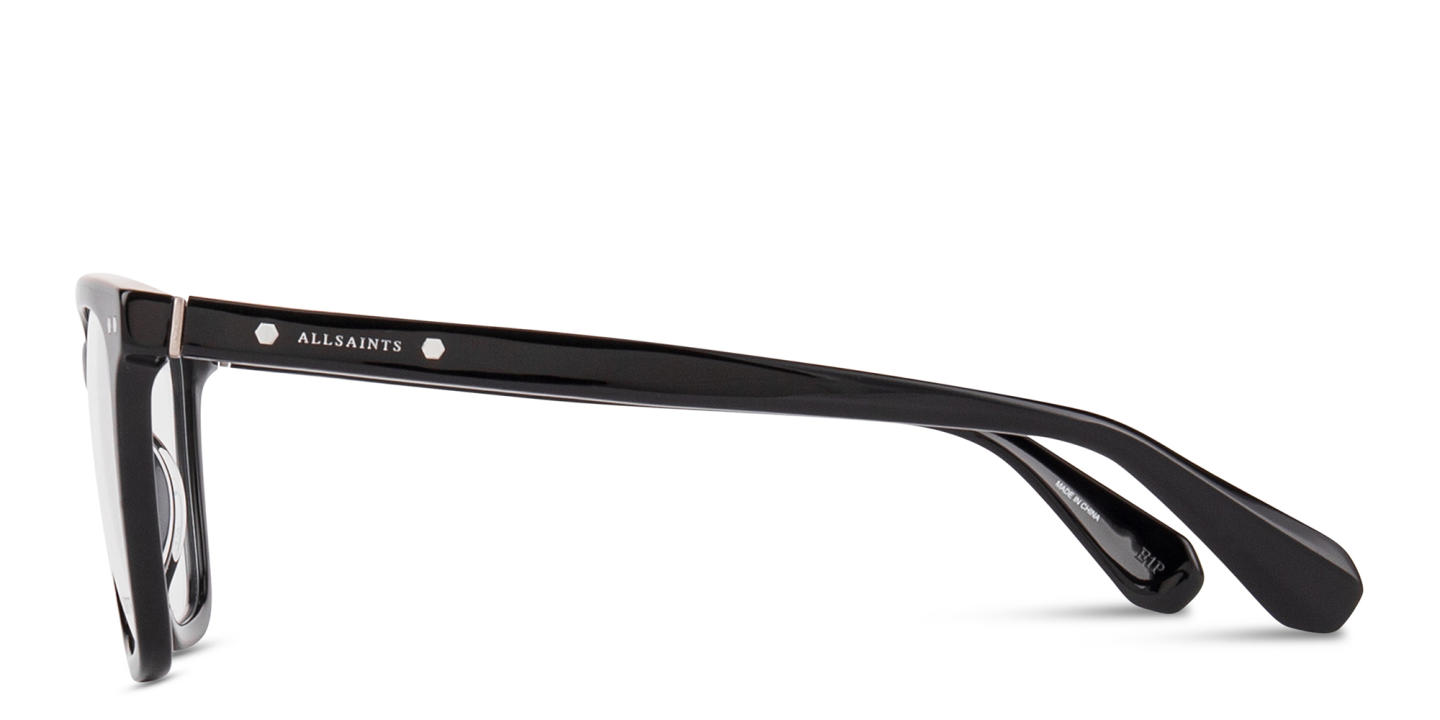 Shop ALL SAINTS Logo Square Eyeglasses in Black online.