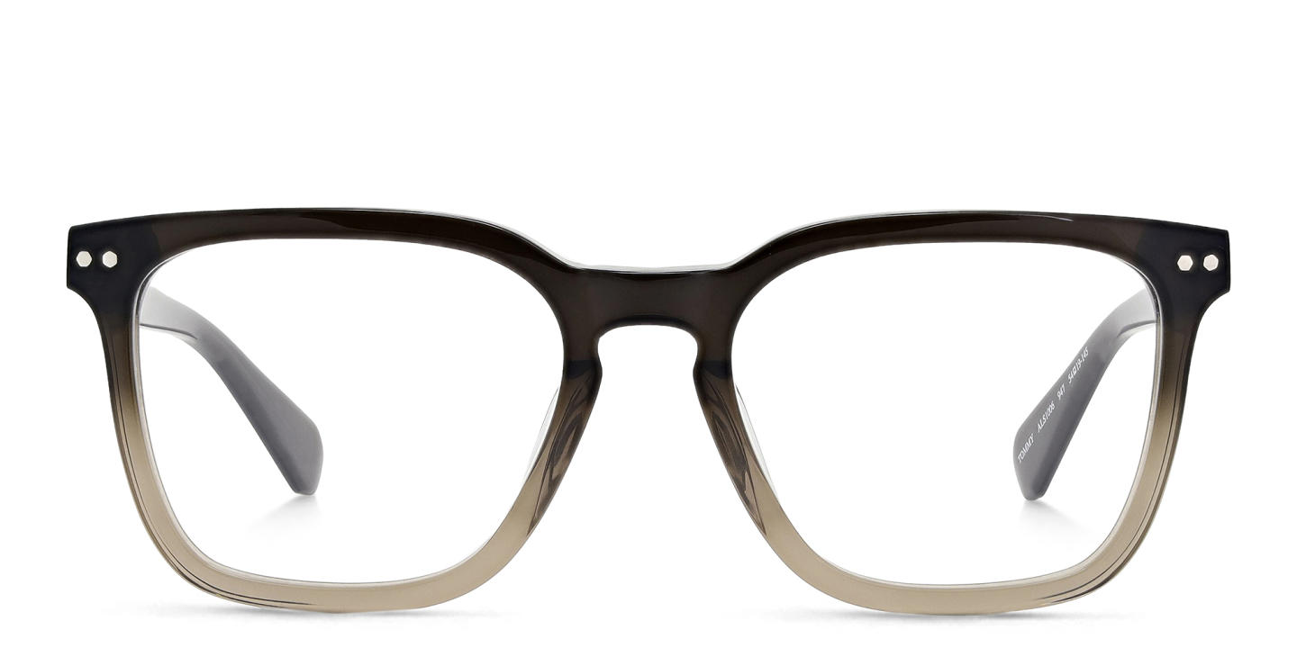 Shop ALL SAINTS Logo Square Eyeglasses in Gradient Brown online.
