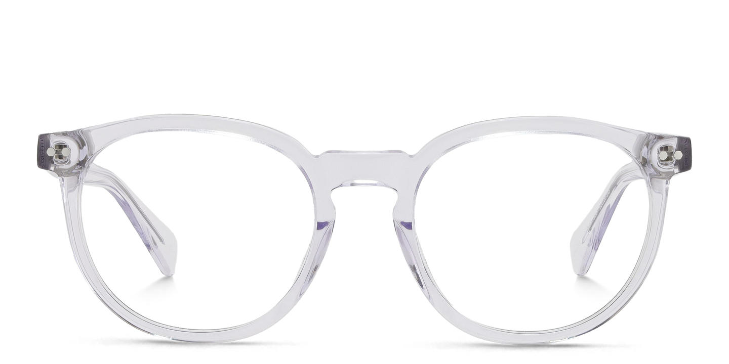 Shop ALL SAINTS Logo Round Eyeglasses in Crystal online.