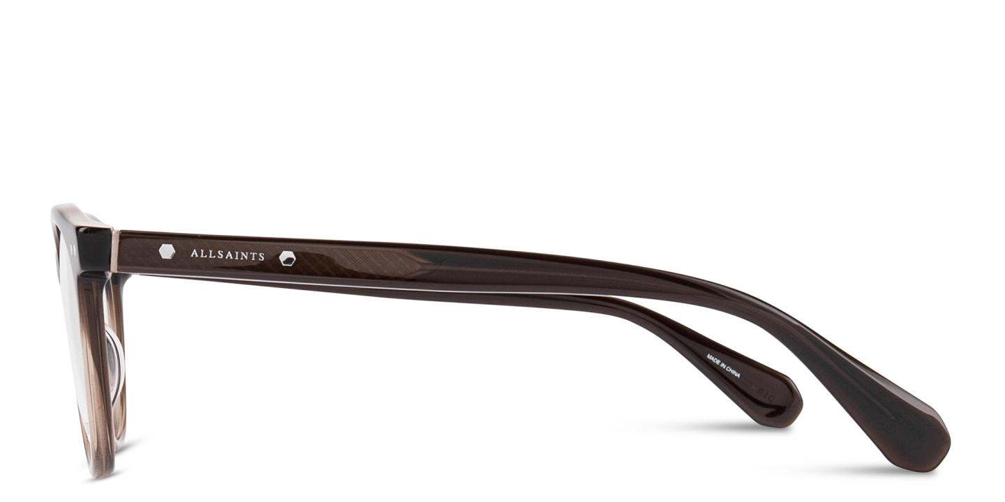 Shop ALL SAINTS Logo Round Eyeglasses in Gradient Brown online.