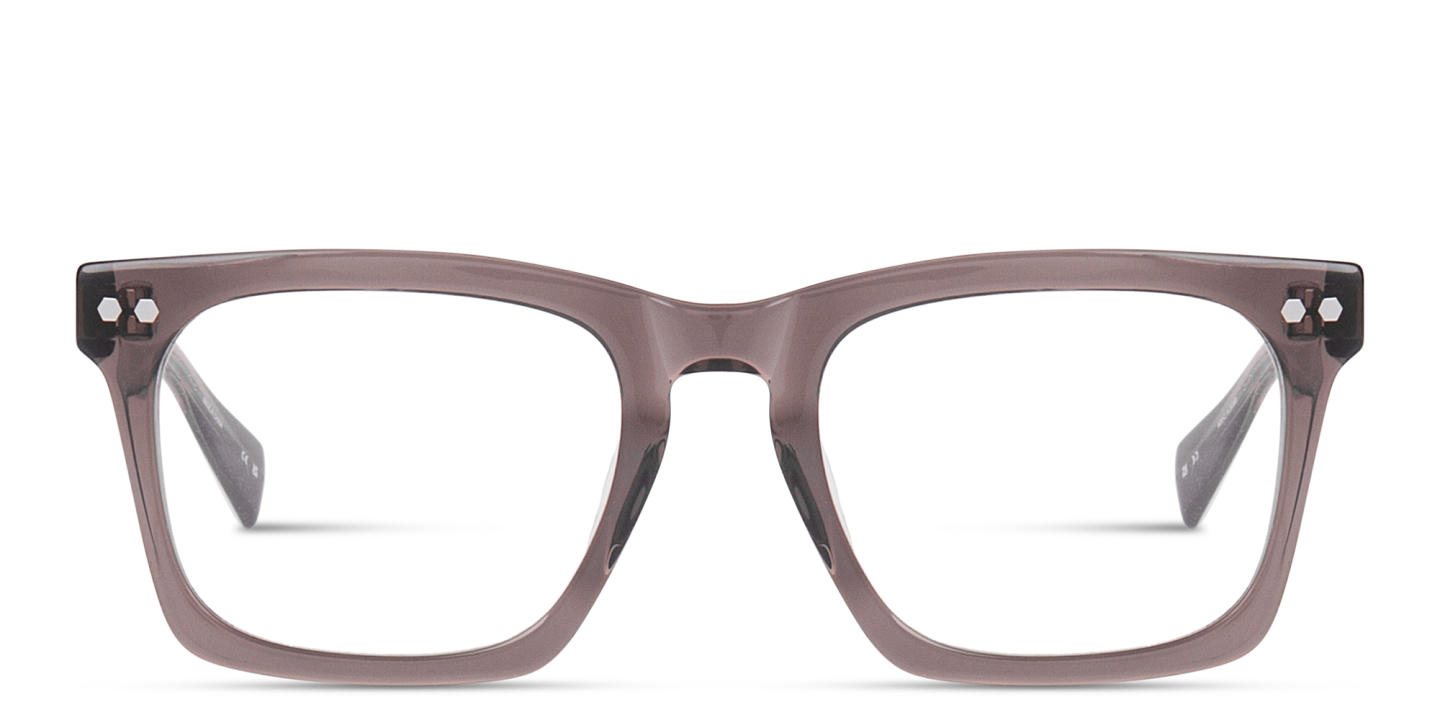 Shop ALL SAINTS Logo Square Eyeglasses in Transparent Brown online.