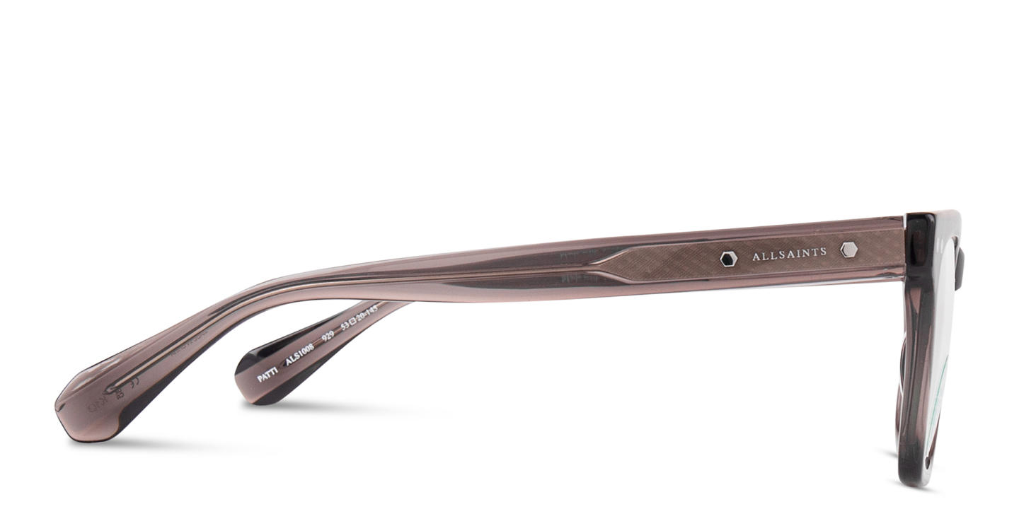 Shop ALL SAINTS Logo Square Eyeglasses in Transparent Brown online.