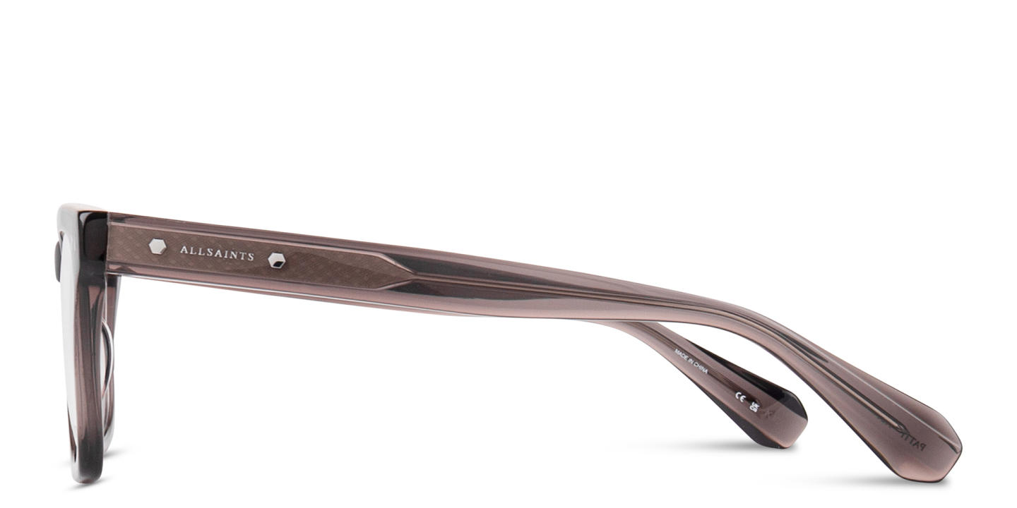 Shop ALL SAINTS Logo Square Eyeglasses in Transparent Brown online.