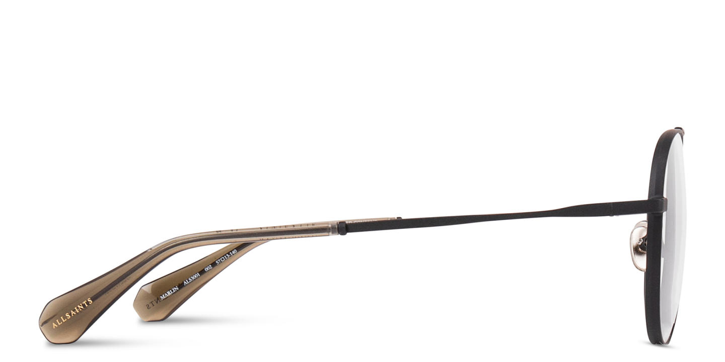 ALL SAINTS Logo Wide Aviator Eyeglasses in Black – Product Photo 2