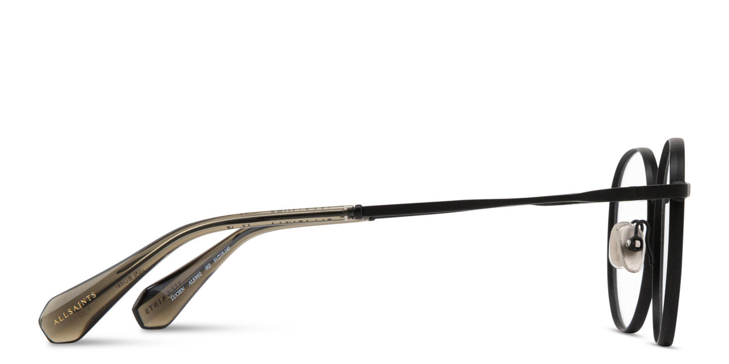 ALL SAINTS Logo Round Eyeglasses in Black – Product Photo 2