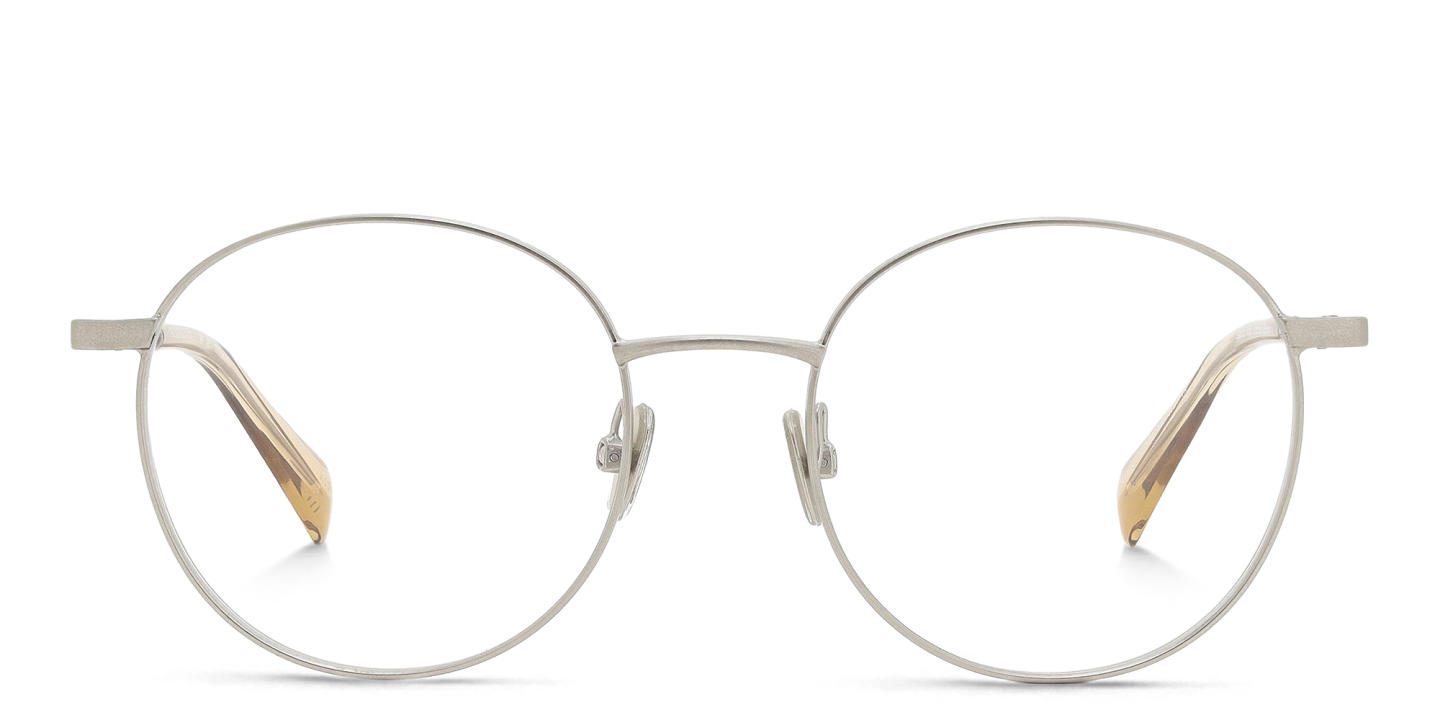 Shop ALL SAINTS Logo Round Eyeglasses in Silver online.