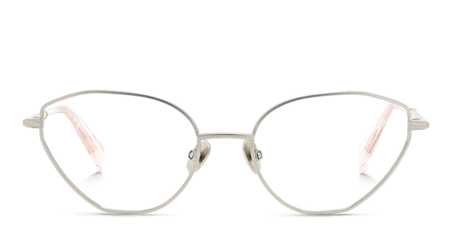 ALL SAINTS Logo Cat-Eye Eyeglasses in Silver – Product Photo 0