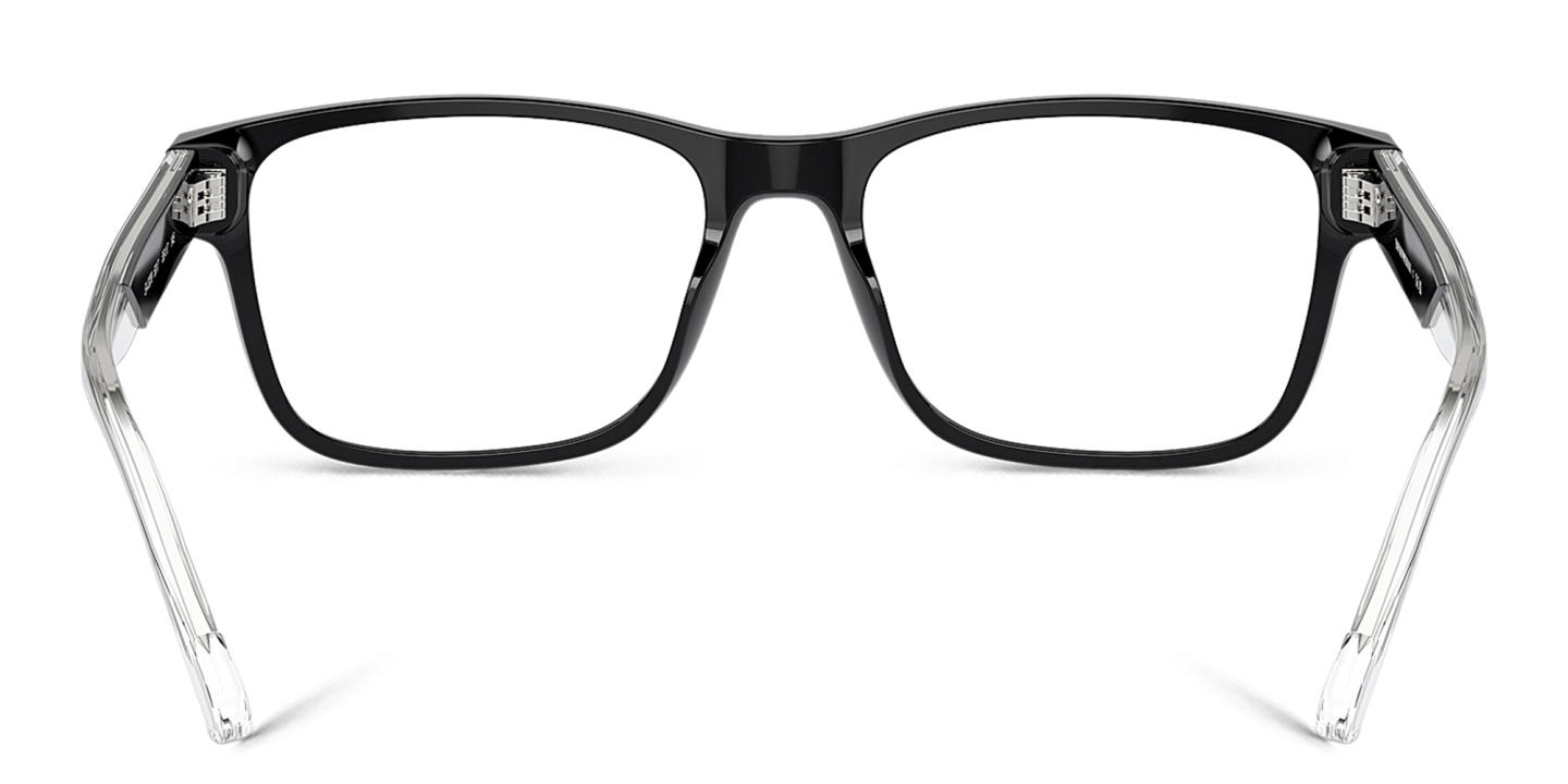 Emporio Armani Logo Wide Rectangle Eyeglasses in Black – Product Photo 3