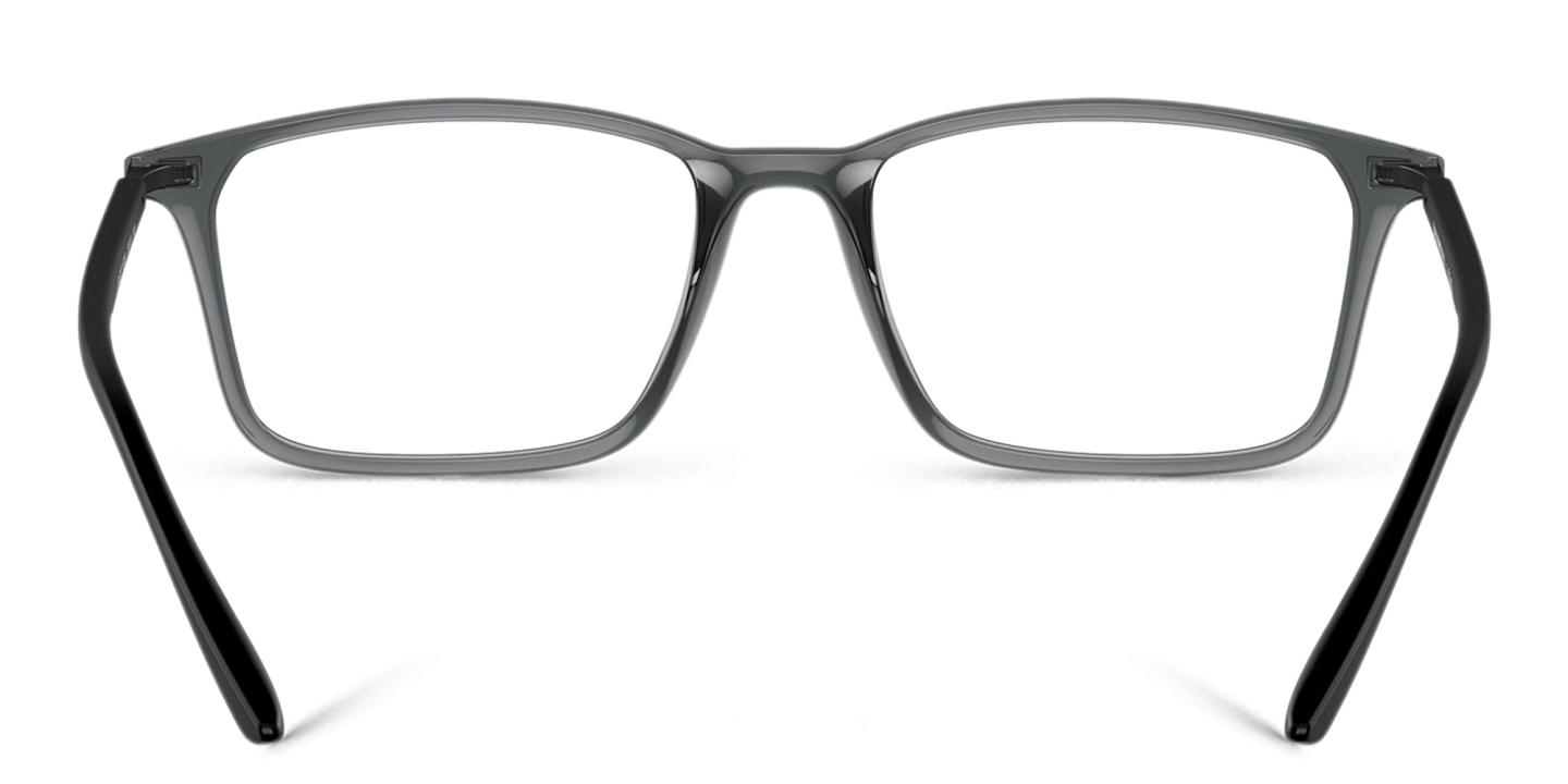 Emporio Armani Logo Wide Rectangle Eyeglasses in Shiny Transparent Black – Product Photo 3