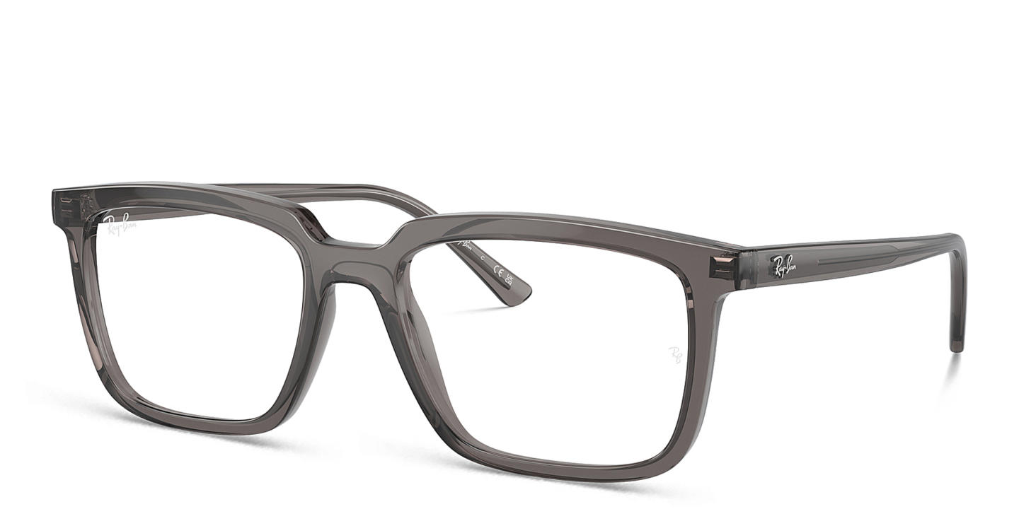 Ray-Ban Alain Optics Unisex Rectangle Eyeglasses in Opal Dark Grey – Product Photo 1