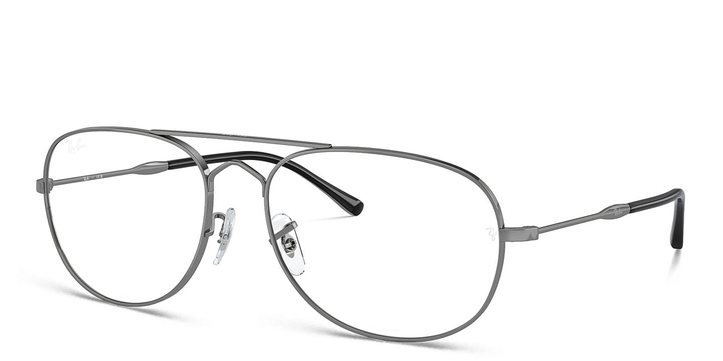 Shop Ray-Ban Bain Bridge Optics Unisex Wide Pilot Eyeglasses in Gunmetal online.