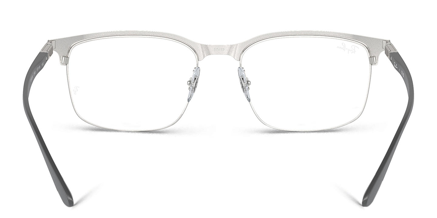 Shop Ray-Ban Optics Unisex Wide Square Eyeglasses in Black On Silver online.