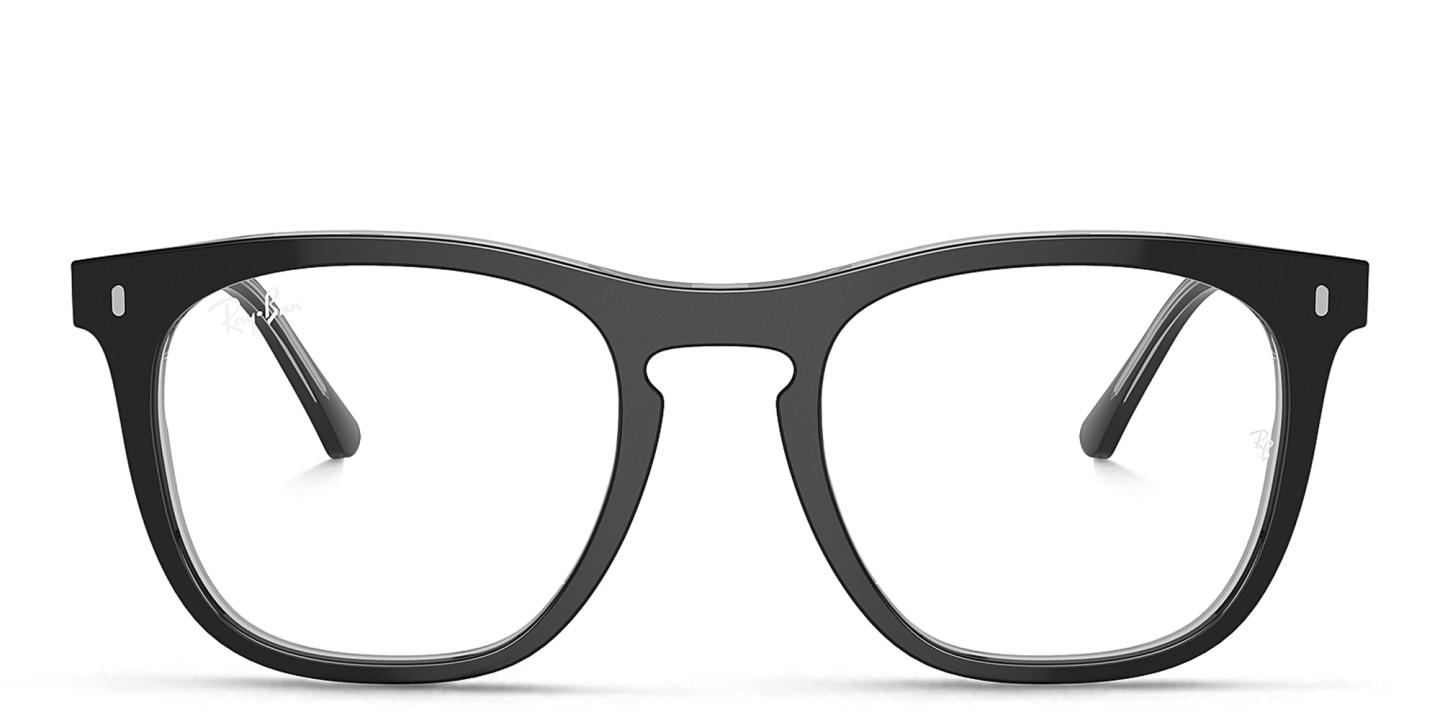Ray-Ban Optics Unisex Square Eyeglasses in Dark Grey On Transparent Light Grey – Product Photo 0