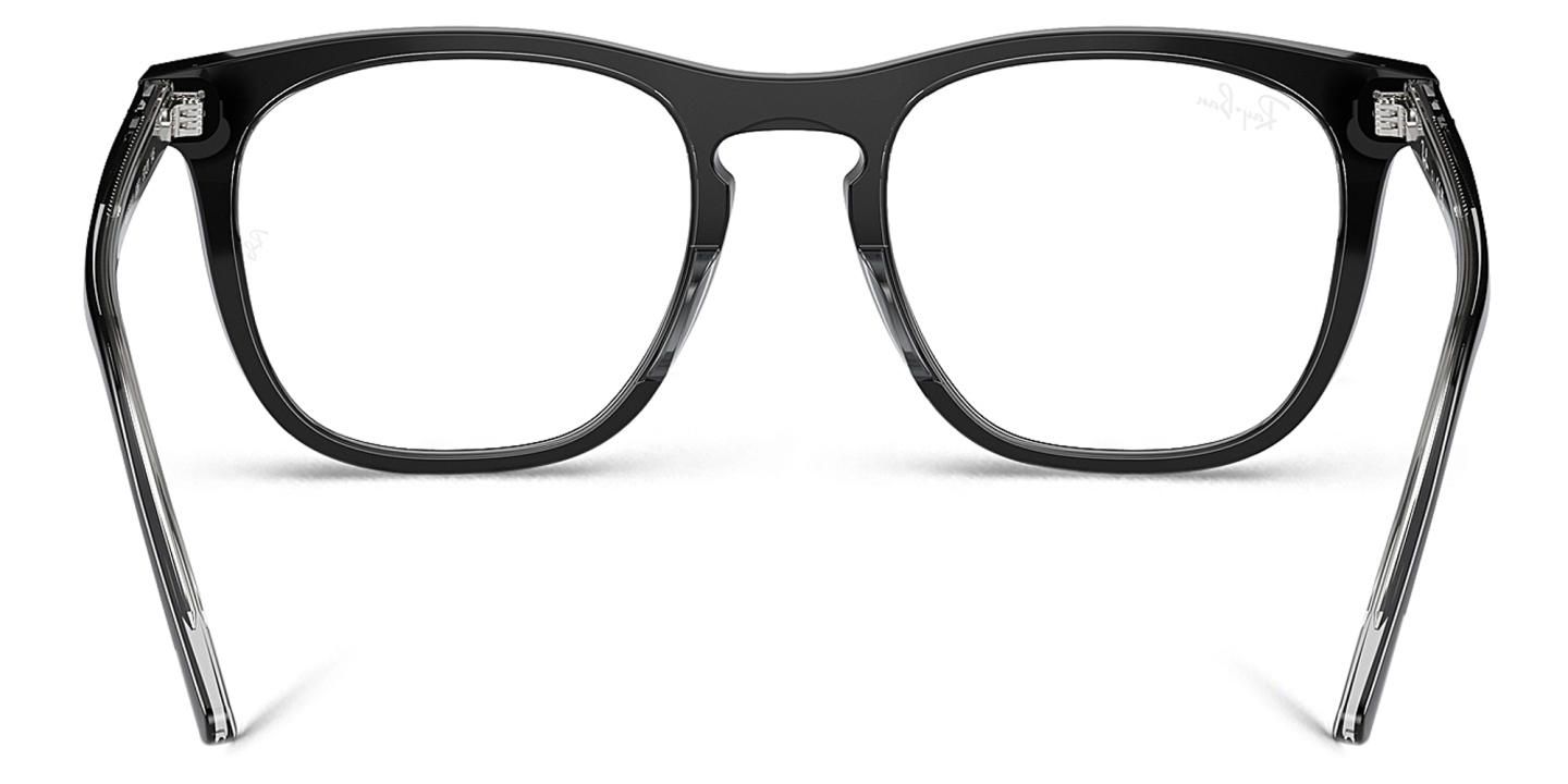 Ray-Ban Optics Unisex Square Eyeglasses in Dark Grey On Transparent Light Grey – Product Photo 3