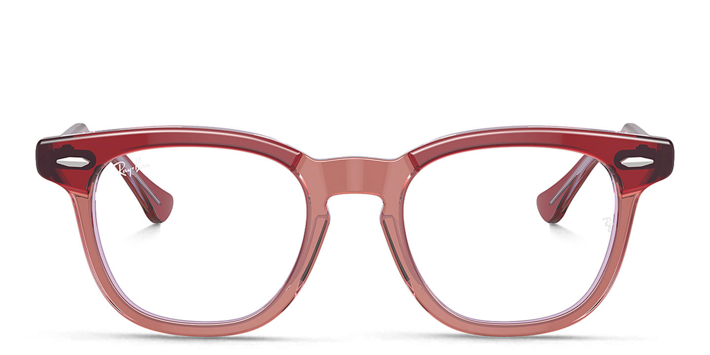 Shop Ray-Ban Junior Optics Kids Square Eyeglasses in Top Red & Orange & Light Purple online.