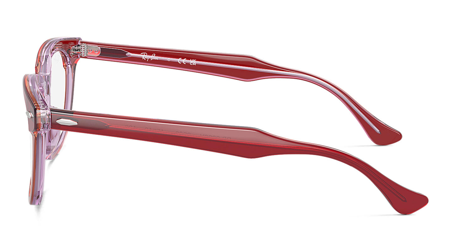 Ray-Ban Junior Optics Kids Square Eyeglasses in Top Red & Orange & Light Purple – Product Photo 2