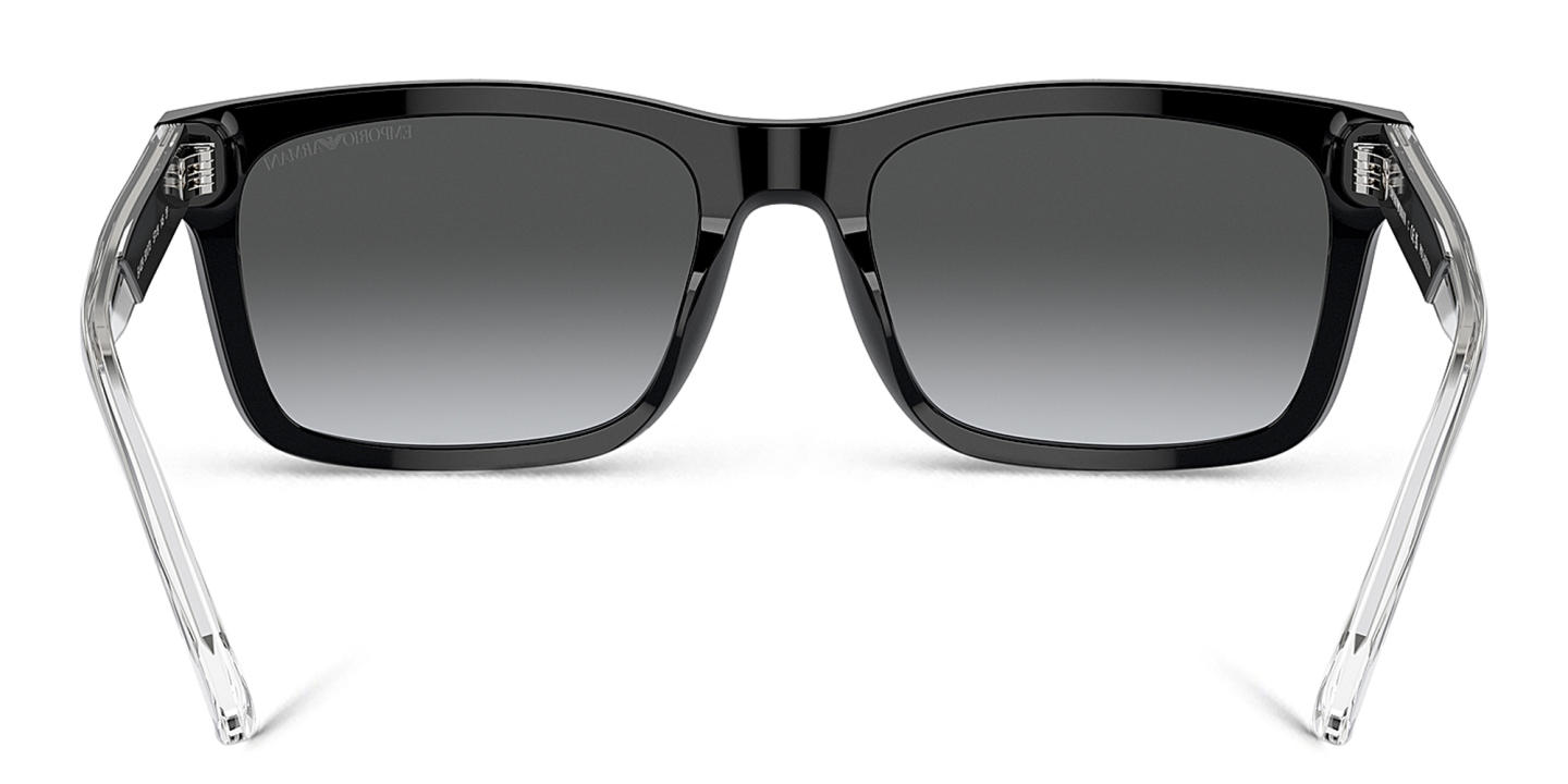 Emporio Armani Logo Rectangle Sunglasses in Shiny Black – Product Photo 3