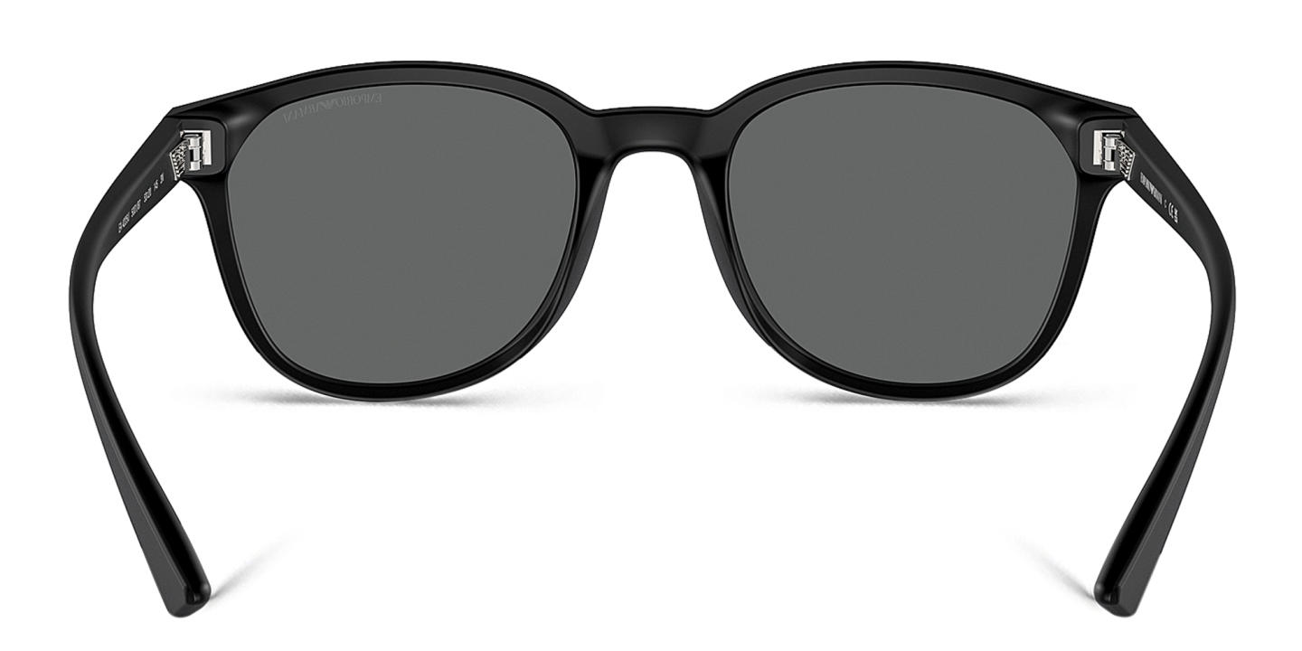 Shop Emporio Armani Logo Panthos Sunglasses in Matte Black online.