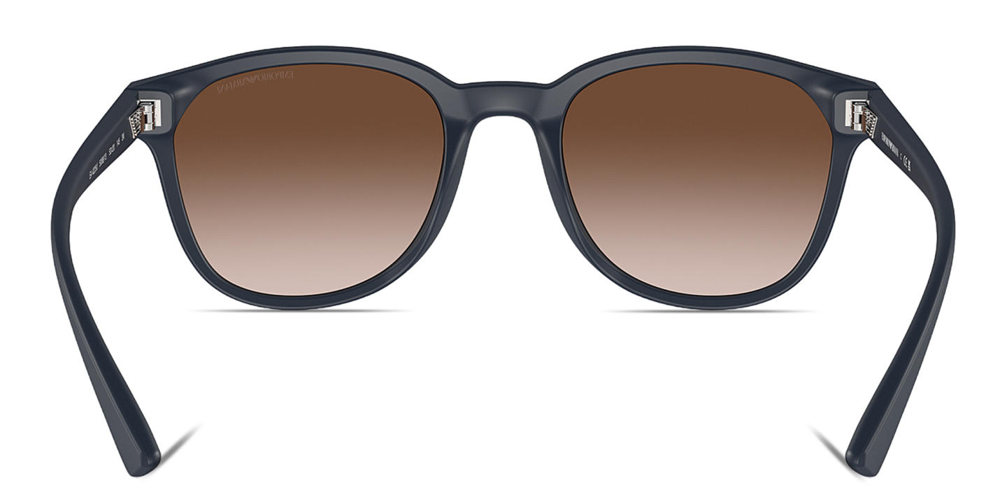 Shop Emporio Armani Logo Panthos Sunglasses in Blue online.