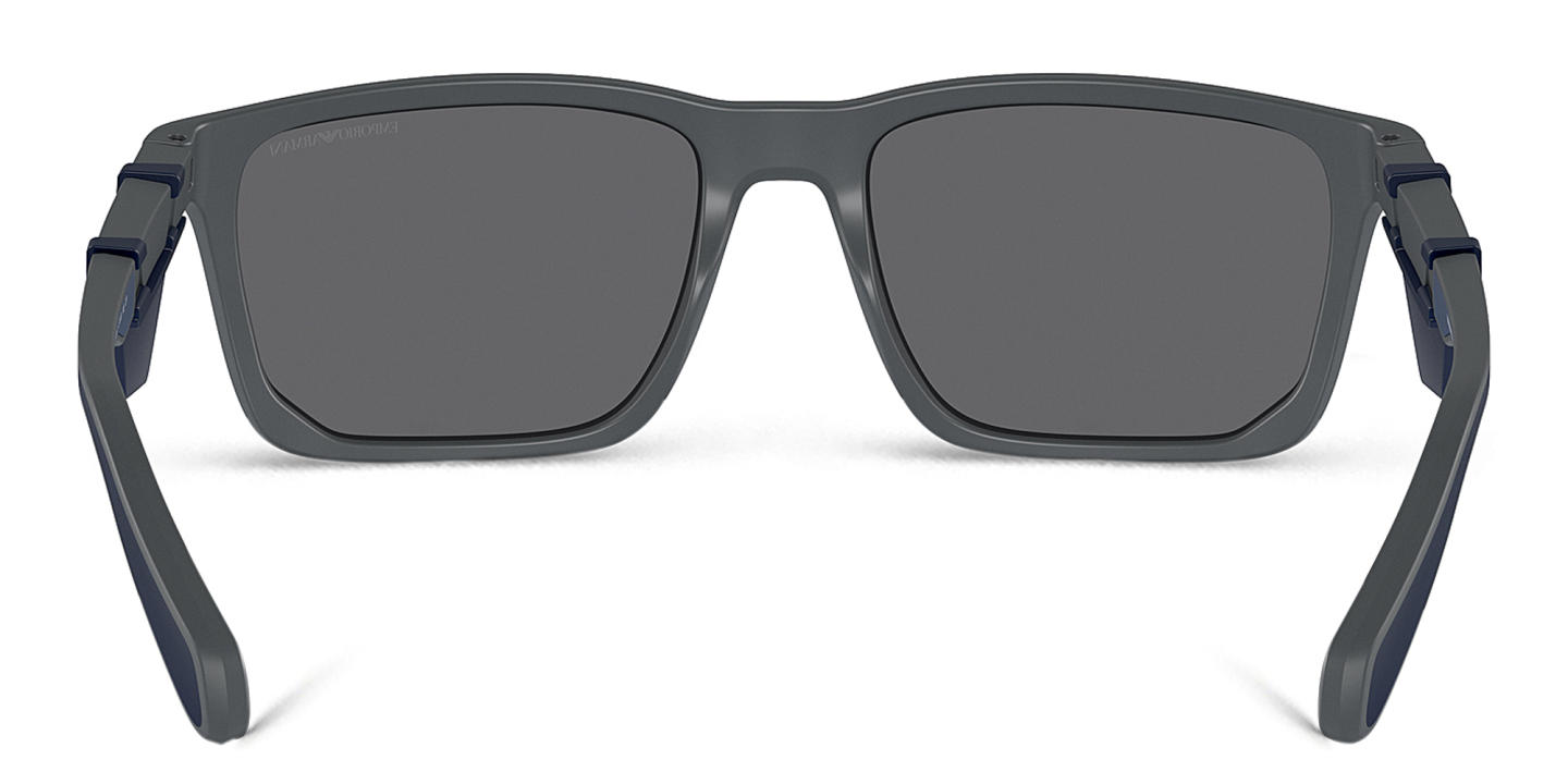 Emporio Armani Logo Rectangle Sunglasses in Matte Dark Grey – Product Photo 3