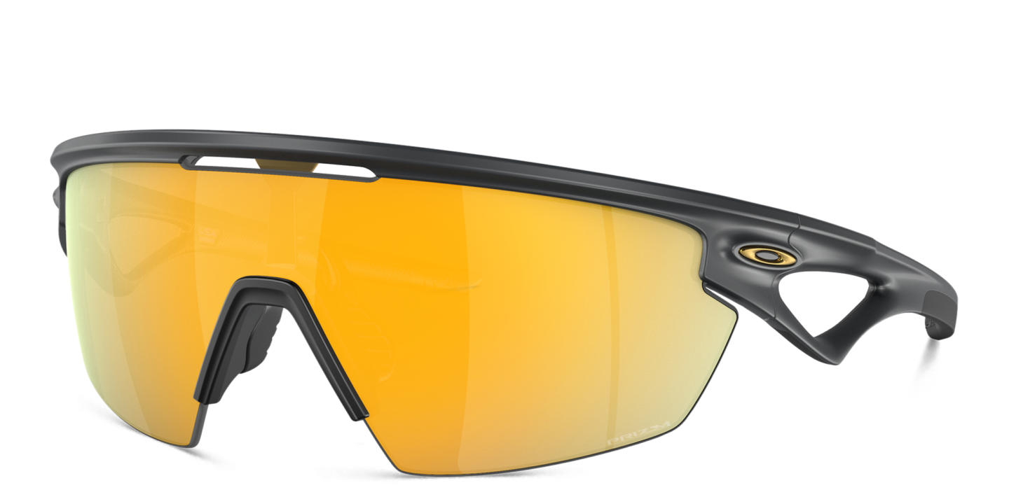 Shop Oakley Sphaera Unisex Half-Rim Mask Sunglasses in Black online.