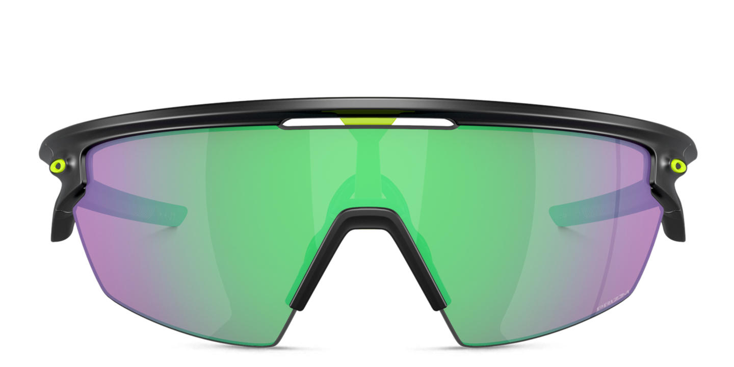 Shop Oakley Sphaera Unisex Half-Rim Mask Sunglasses in Black online.