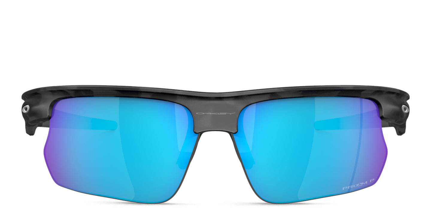 Shop Oakley BiSphaera Unisex Half-Rim Wide Rectangle Sunglasses in Grey online.