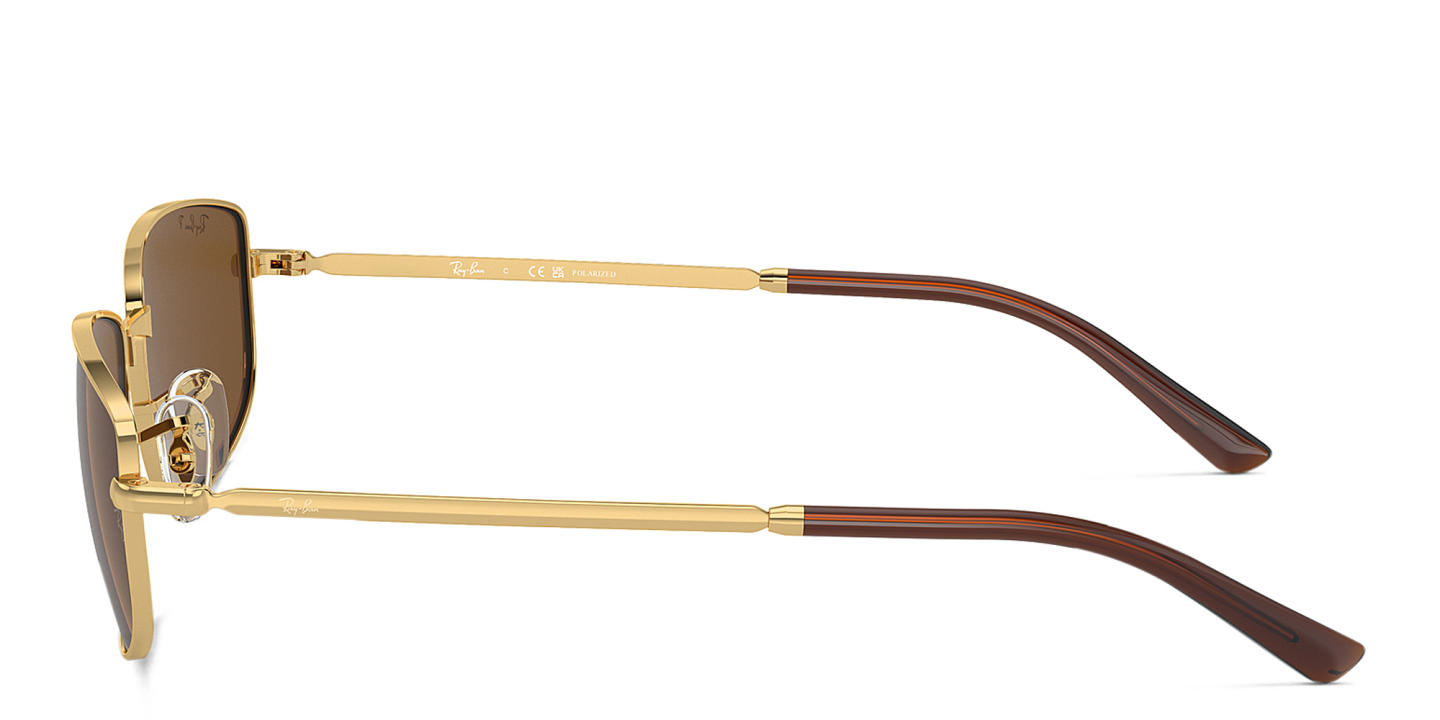 Ray-Ban Logo Unisex Irregular Sunglasses in Gold – Product Photo 2