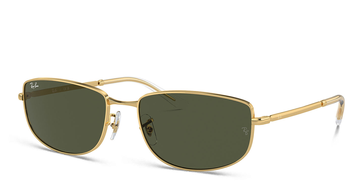 Ray-Ban Logo-Engraved Unisex Irregular Sunglasses in Gold – Product Photo 1