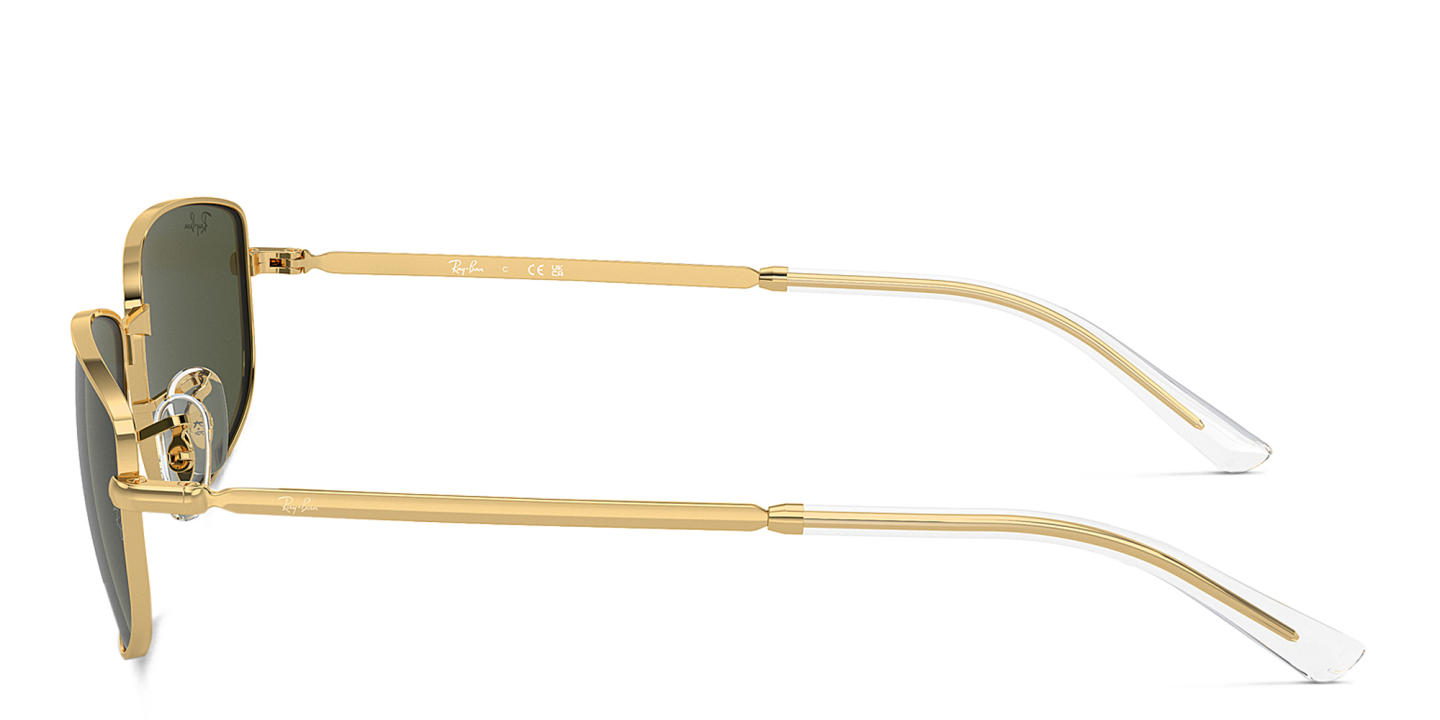 Ray-Ban Logo-Engraved Unisex Irregular Sunglasses in Gold – Product Photo 2