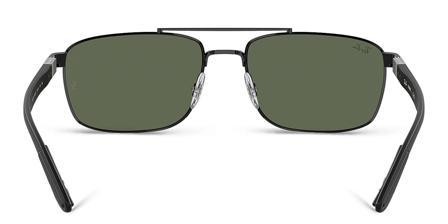 Ray-Ban Logo Unisex Rectangle Sunglasses in Black – Product Photo 3