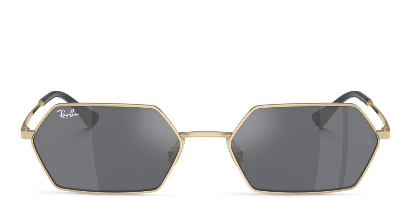 Shop Ray-Ban Yevi Unisex Irregular Sunglasses in Gold online.