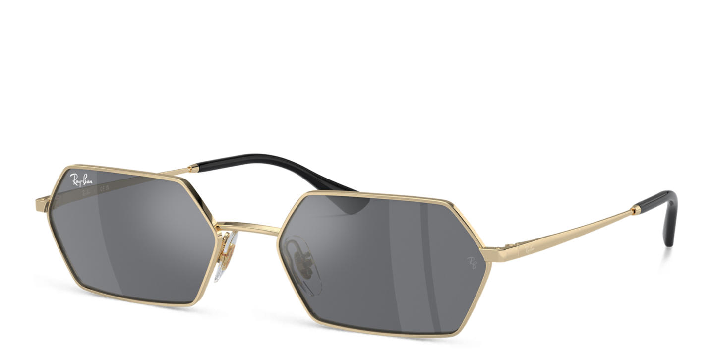 Shop Ray-Ban Yevi Unisex Irregular Sunglasses in Gold online.