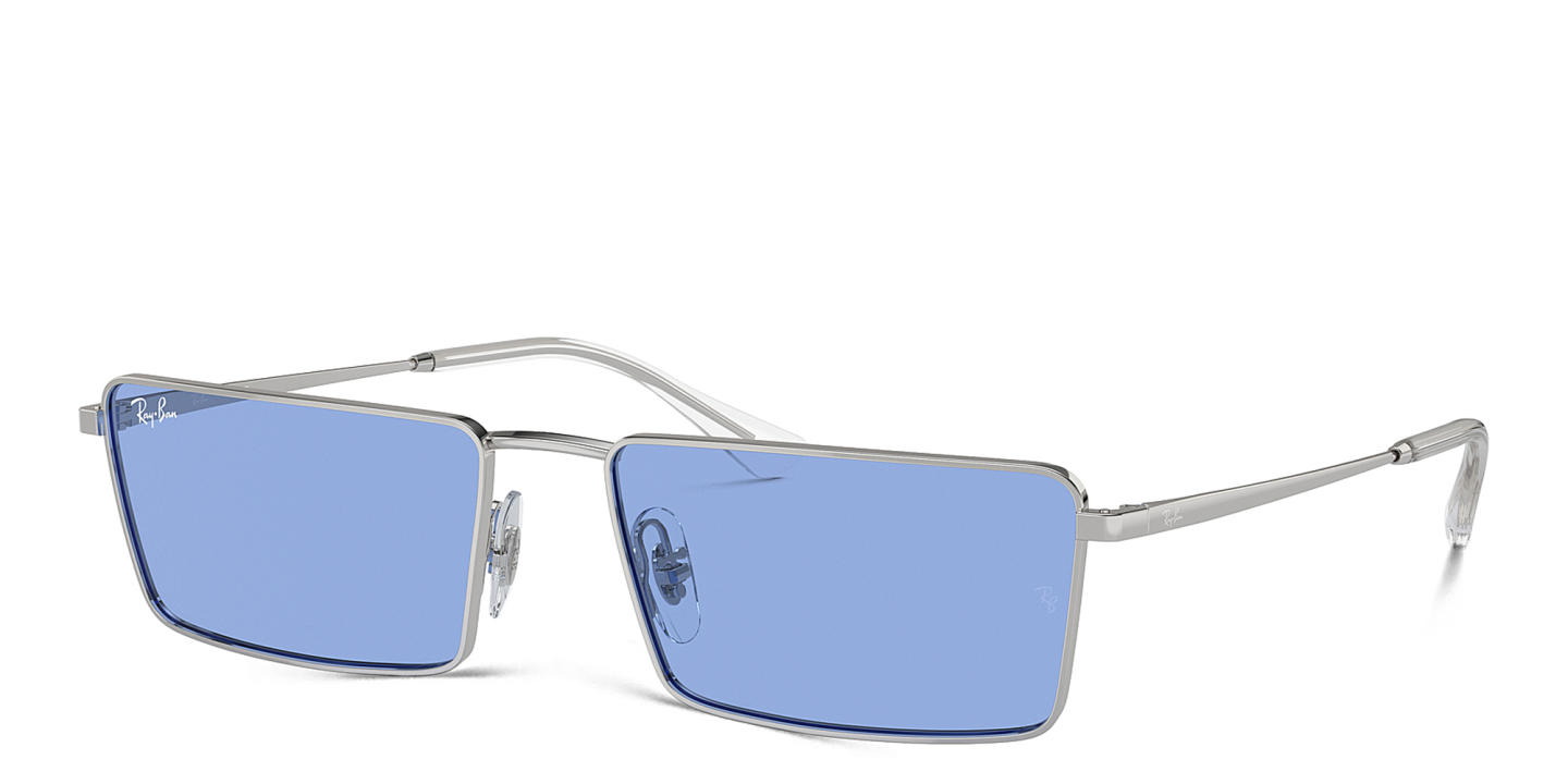 Ray-Ban Emy Unisex Rectangle Sunglasses in Silver – Product Photo 1