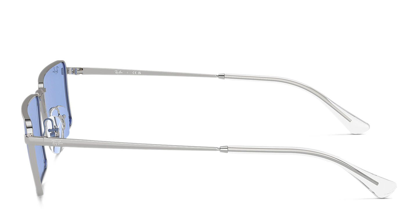 Shop Ray-Ban Emy Unisex Rectangle Sunglasses in Silver online.