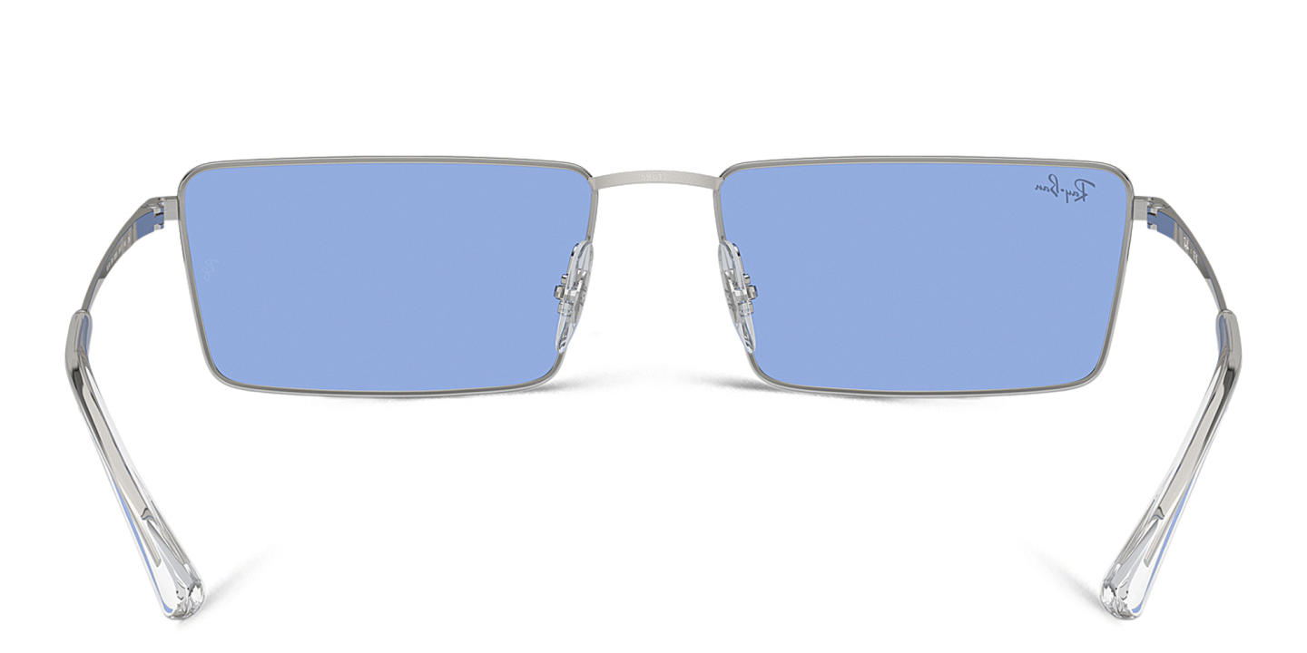 Ray-Ban Emy Unisex Rectangle Sunglasses in Silver – Product Photo 3