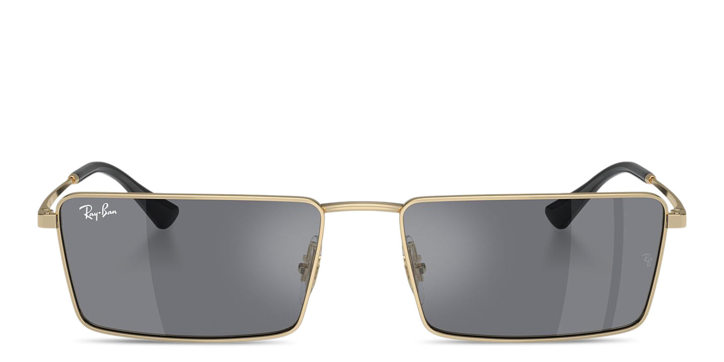 Shop Ray-Ban Emy Unisex Rectangle Sunglasses in Gold online.