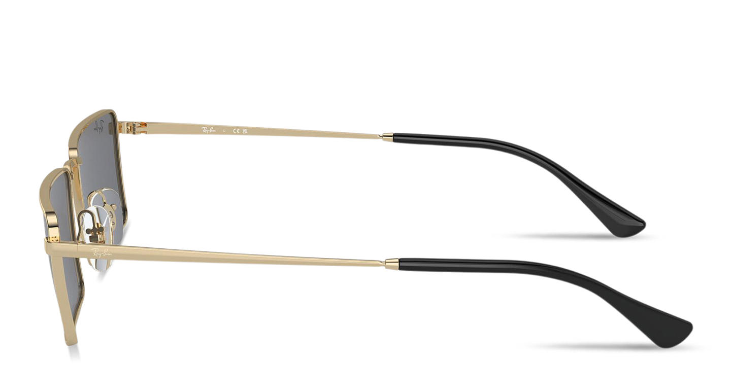 Shop Ray-Ban Emy Unisex Rectangle Sunglasses in Gold online.