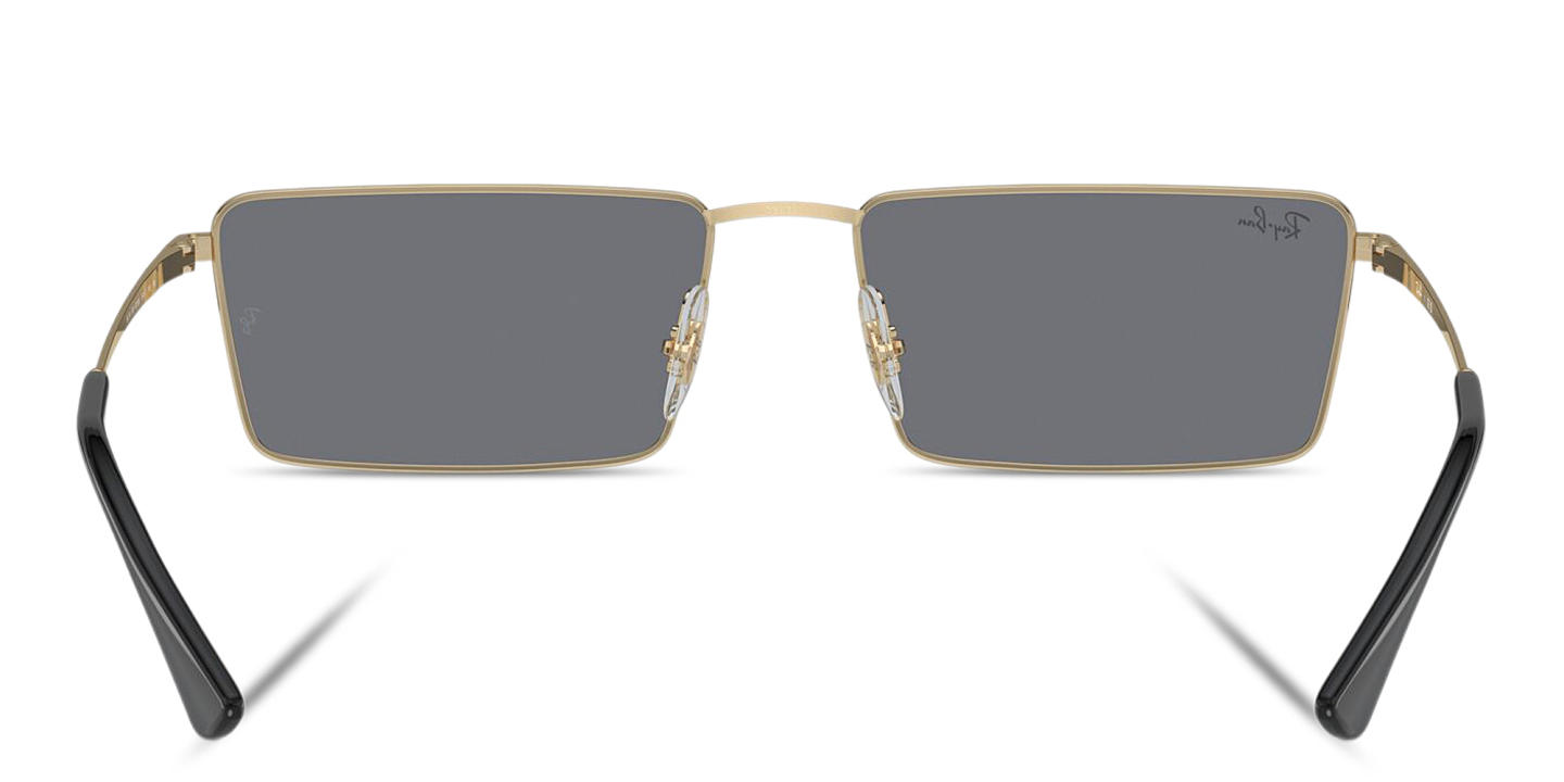 Shop Ray-Ban Emy Unisex Rectangle Sunglasses in Gold online.