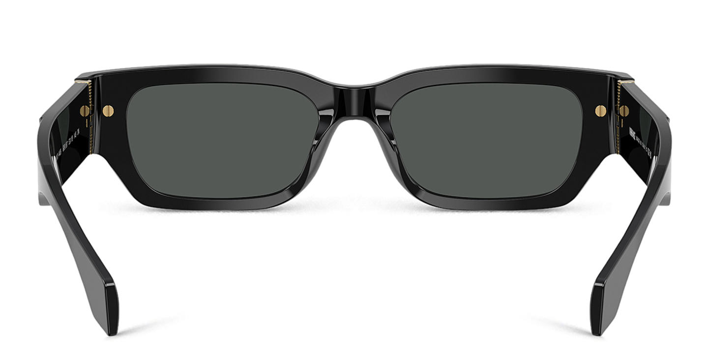 Shop VERSACE Medusa Rectangle Sunglasses in Black online.