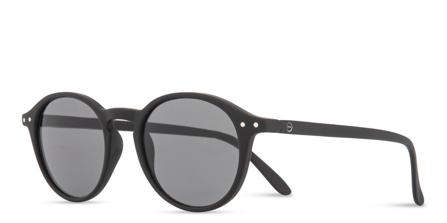 نظارات شمسية دائرية للجنسين بشعار العلامة من ايزيبيزي بلون أسود - صورة المنتج 1