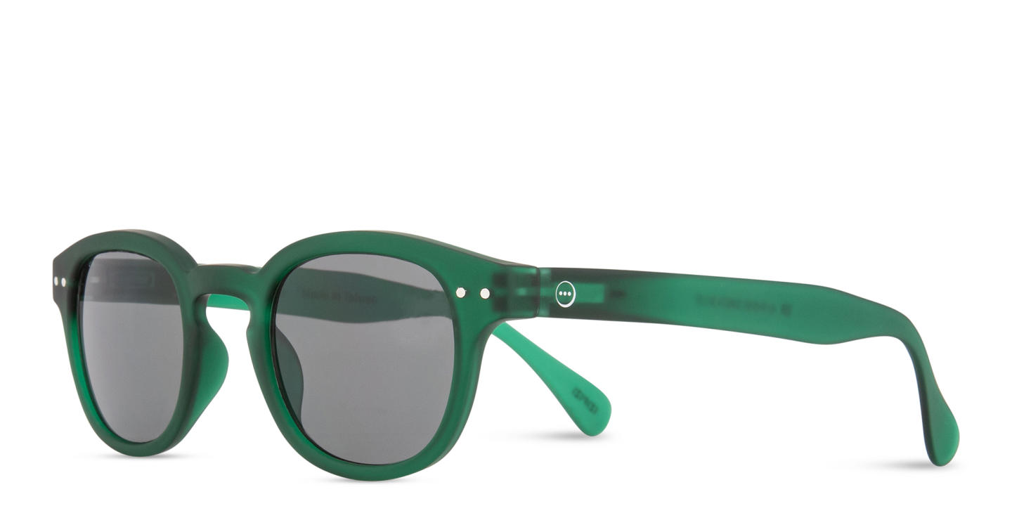 Izipizi Logo Unisex Square Sunglasses in Green – Product Photo 1