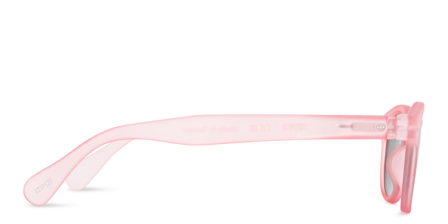 Izipizi Logo Unisex Square Sunglasses in Transparent Pink – Product Photo 3