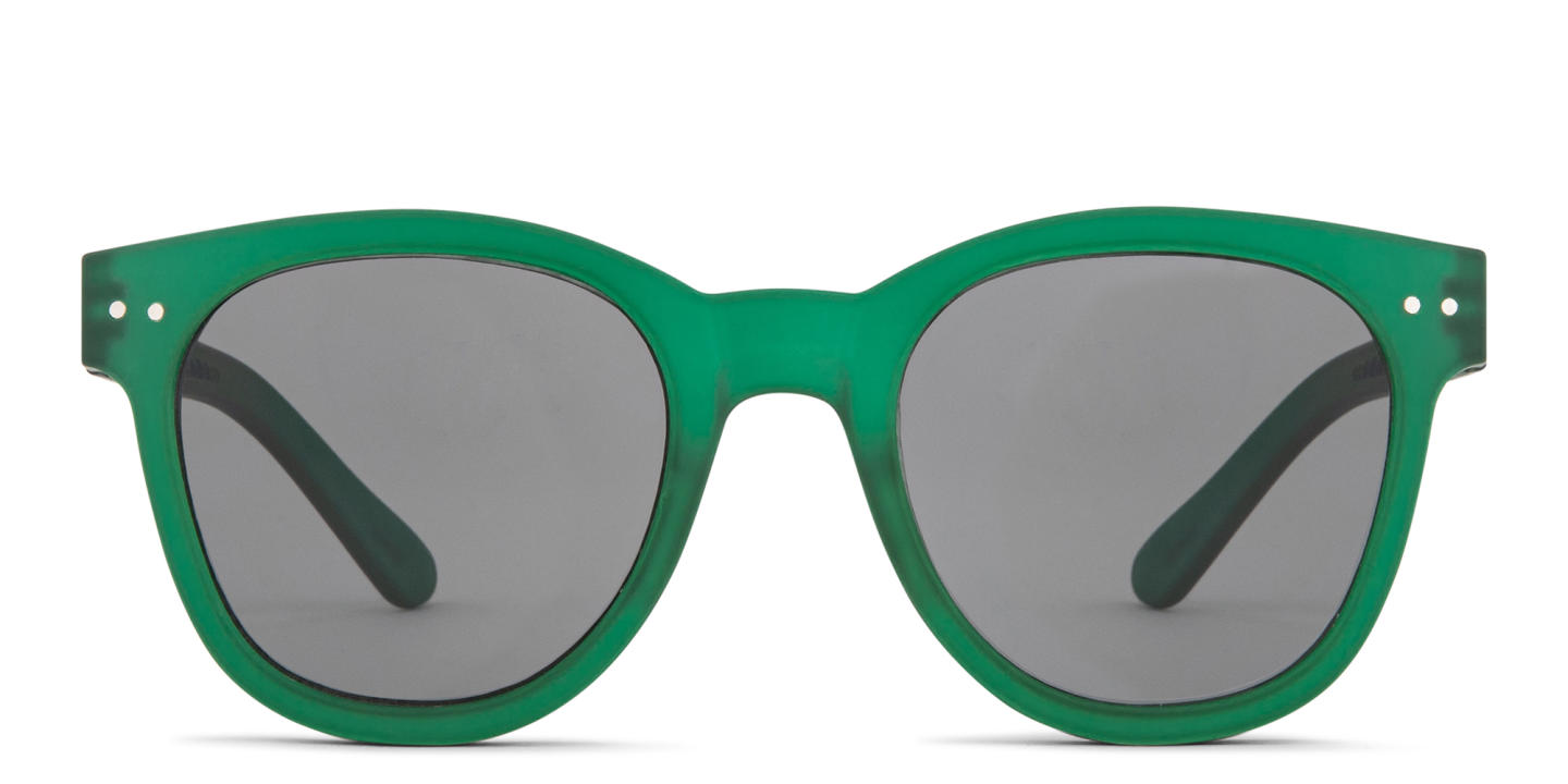 Izipizi Logo Unisex Square Sunglasses in Transparent Green – Product Photo 0