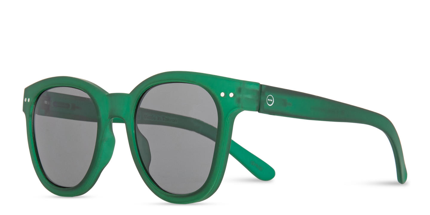 Izipizi Logo Unisex Square Sunglasses in Transparent Green – Product Photo 1