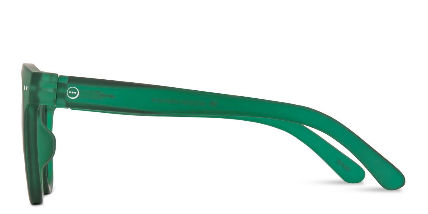 Izipizi Logo Unisex Square Sunglasses in Transparent Green – Product Photo 2