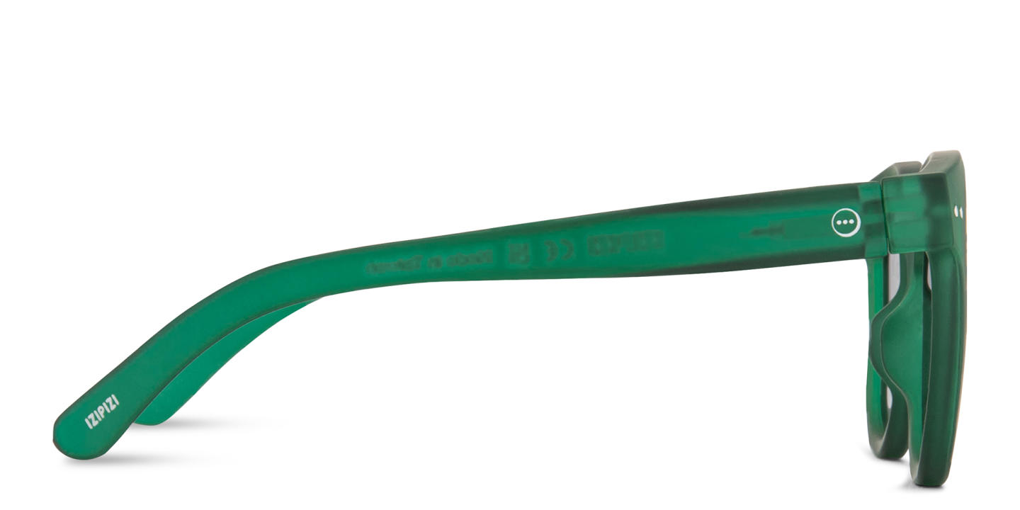 Izipizi Logo Unisex Square Sunglasses in Transparent Green – Product Photo 3