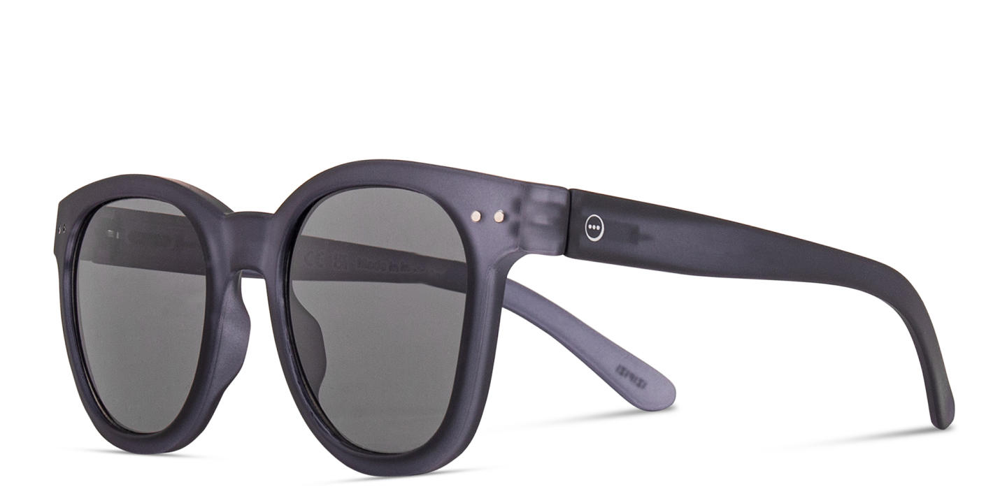 Izipizi Logo Unisex Square Sunglasses in Transparent Indigo – Product Photo 1